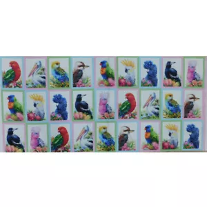 Patchwork Quilting Sewing Fabric Aussie Birds CEC Panel 51x110cm - Picture 1 of 4