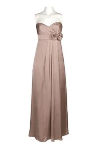 NUEVO CON ETIQUETAS JS Boutique Vestido Roseta Escote Corazón Sin Tirantes Plisado Satén - Imagen 1 de 1