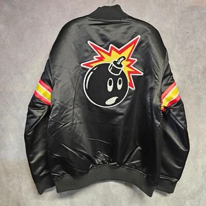 NWT Mitchell & Ness x The Hundreds Atom Bomb Art Satin Bomber Jacket XL $250 - Picture 1 of 9