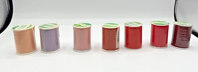 Lot of 7 New Spools of Thread Trusew Vintage Red, Pinks, Beiges! - Image 1 of 4