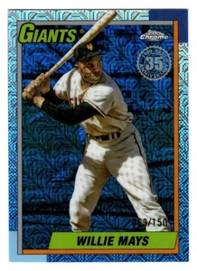 Willie Mays 2025 Topps Update Silver Pack Blue Refractor SP 63/150 Giants - Bild 1 von 2