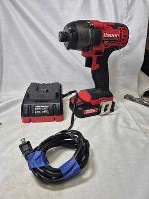 BAUER TOOLS 1781c-B 1 - 1/4" HEX COMPACT IMPACT DRIVER 20v Works Perfect TESTED  - Image 1 of 4
