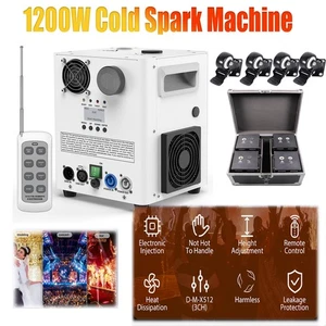 Macchina scintilla fredda 1200 W effetto palco DMX fuochi d'artificio matrimonio 18 piedi potenza gratuita NUOVO - Foto 1 di 17