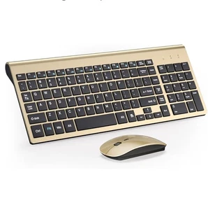 Ultra Slim Wireless Keyboard and Mouse Combo, Silent Compact Keyboard Mouse Set - Picture 1 of 8