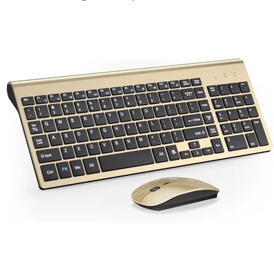 Ultra Slim Wireless Keyboard and Mouse Combo, Silent Compact Keyboard Mouse Set - Image 1 of 4