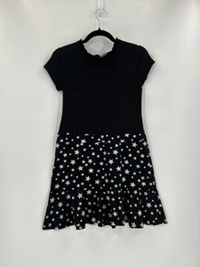 Wonder Nation Dress Girls XL 14-16 Star Print Ruffle Hem Short Sleeve Casual - Picture 1 of 8