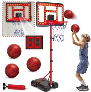 Kids Basketball Hoop Adjustable Height 3.5FT-6.2FT, Indoor & Outdoor Toddler... - Picture 1 of 7