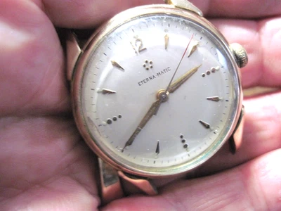 Swiss 10K GF Eterna-Matic Mechanical Automatic 17J Watch Runs Parts/Repair - Image 1 of 4