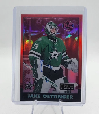 2020-21 JAKE OETTINGER OPC Platinum Retro Red Rainbow Auto SP #R-75 - Image 1 of 2