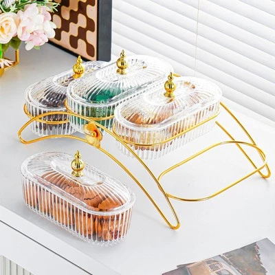 Dried Fruit Plate with Lid Decor Serving Tray for Appetizer Cookies Banquet - Image 1 of 2
