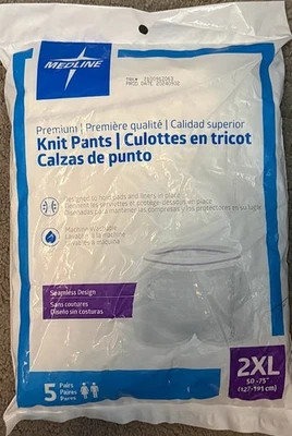 Paquete de 5 calzoncillos 2XL MEDLINE MSC86500 MSC86500Z Premium tejidos para incontinencia Foto 1 de 3
