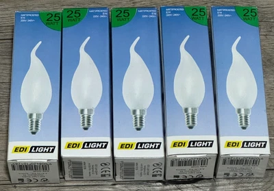 EDI Glühbirne Kerze 25w.  Matt mattiert. E14 ES. - Bild 1 von 4