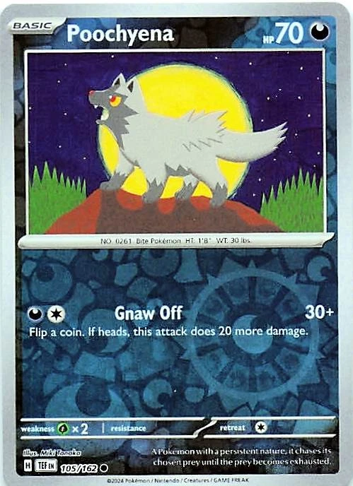 Poochyena 105/162 - REVERSE HOLO - SV05: Temporal Forces - NM - Image 1 of 2