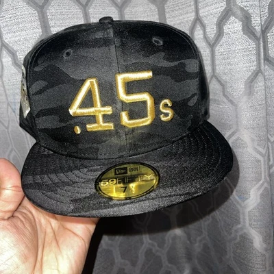 ✅New Era 59Fifty Houston Astros Colt .45s Black Camo/Gold Fitted Hat Size 7 3/8 - Image 1 of 4
