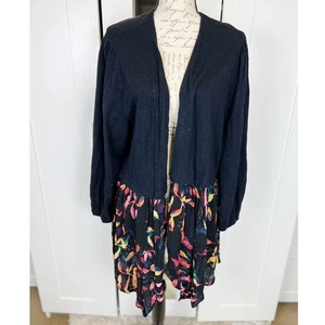 Torrid Stoff gemischt Taschensaum offen Kimono Cardigan mit Blumen unten Größe 3X - Bild 1 von 8