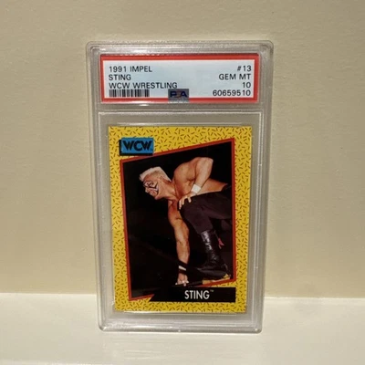 1991 impel wcw wrestling PSA 10-Sting #13 - Image 1 of 2