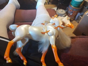 Barbie Nibbles Caballo Mattel 1995 Naranja Bronceado Moviendo Cabeza y Cuello PINTADO A MANO  - Imagen 1 de 7