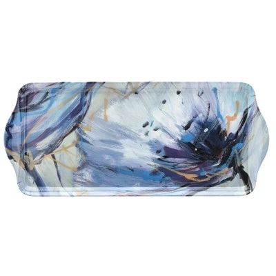 Flor de pimpinela en bandeja de sándwich lila Foto 1 de 4