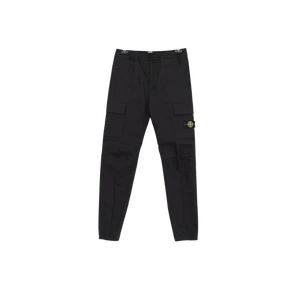 (Kids) Stone Island 30712 Stretch Cotton Nylon Cavalry Cargo Pants Black - 23FW - Picture 1 of 4