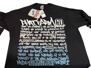 Camiseta Phat Farm Gráfica XL Negra Manga Larga Y2K Streetwear Nueva con Etiquetas Nos - Imagen 1 de 18