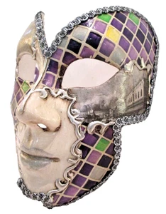 MAR 6 BUTTERFLY, A QUALITY ITALIAN MASK HANDPAINTED BY ARTISANS, PURPLE MOSAIC. - Picture 1 of 3
