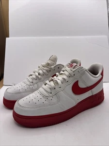 Nike Air Force 1 Retro Low White University Red Midsole CK7663-102 Mens Size 9.5 - Picture 1 of 11