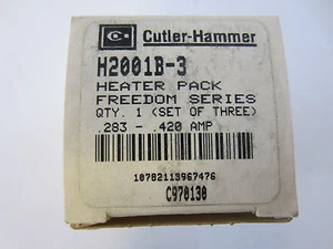 NEW CUTLER HAMMER SET OF 3 HEATER PACK FREEDOM SERIES H2001B-3 .283-.420 AMP - Picture 1 of 2