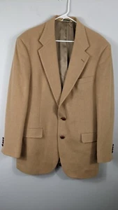 Blazer Evan Picone para hombre tono camel mezcla lana 42L - Abrigo deportivo clásico de 2 botones - Imagen 1 de 23