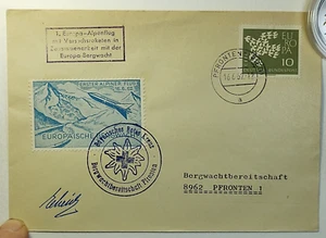 1962 Germany 1st European Alpine Flight w/Experimental Rockets w/Mountain Rescue - Picture 1 of 2