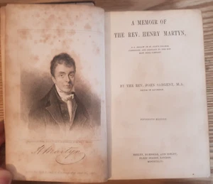 1844 A MEMOIR OF THE REV HENRY MARTYN BY SARGENT 1 PLATE MISSIONARY INDIA PERSIA - Picture 1 of 10