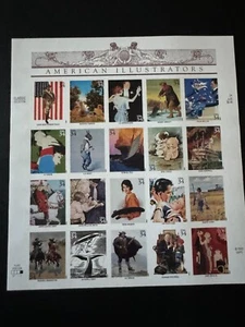 Panel de 20 estampillas de 34¢ Scott #3502 American Illustrators (2001) - Imagen 1 de 2