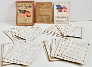 ANTIKES 1899 HOOD'S WAR GAME - SPANISH AMERICAN WAR CARD GAME - Komplett in Box - Bild 1 von 20