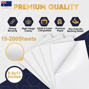 HTVRONT Printable Vinyl Sticker Paper - 8.5x11 Inches Outdoor Decals Waterproof - Picture 1 of 47