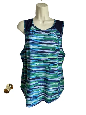 Lululemon Womans Workout Top Tank size 10 Geometric Multicolored Mesh Inserts - Image 1 of 4