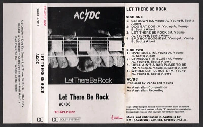 1977 MUSIC AUDIO CASSETTE TAPE - [ALBUM: LET THERE BE ROCK] GROUP: AC-DC (AUST.) - Image 1 of 4