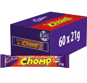 Cadbury Chomp Chocolate Bars Full Box Of 60 x 21g Bars Free Postage - Picture 1 of 1
