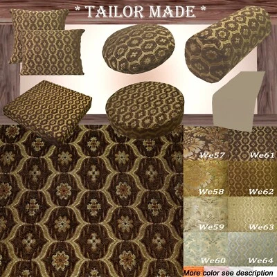 We61 -Dk Brown Gold Eye Flora Damask Bolster Case/Pillow/Sofa Seat Cushion Cover - Image 1 of 4