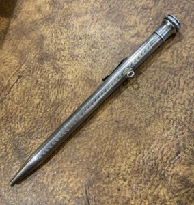 Antiker Sterling Silber Wahl Ever Sharp Druckbleistift geometrisches Muster - Bild 1 von 9