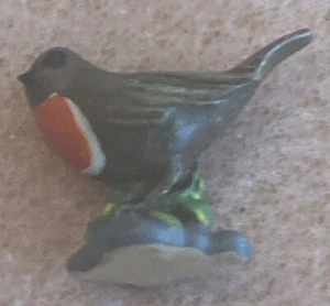 Vintage Miniature Porcelain Bird Figurine, Robin, 1/2 Tall, Hand Painted, Doll - Picture 1 of 6