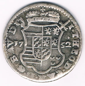 ESCALIN 1752 LUIK-LIEGE Jean-Théodore de Bavière (1744-1763) XF KM165 - Picture 1 of 2