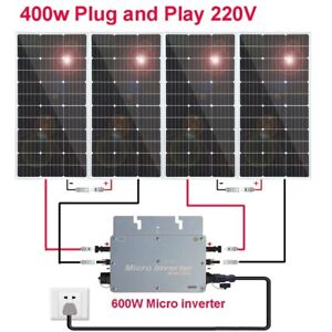 Kit Complet Panneaux Solaire Photovoltaïque 400W Maison Balcon autoconsommation