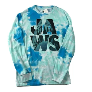 T-Shirt Jaws Movie Kinder langärmelig blau weiß gefärbt Größe M - Bild 1 von 5