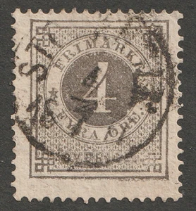 1876 Sweden Sverige Sc# 18 - 4 Ore Numeral - Used stamp Cv$150 - Picture 1 of 1