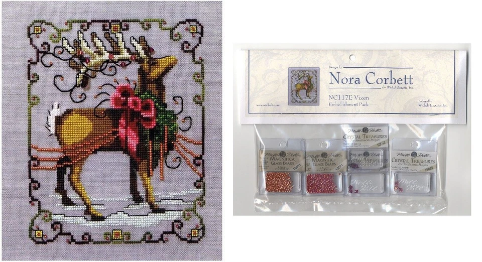 NORA CORBETT (MIRABALIA DESIGNER) Nora Corbett Mirabilia Cross Stitch PATTERN & EMBELLISHMENT PK Vixen NC117