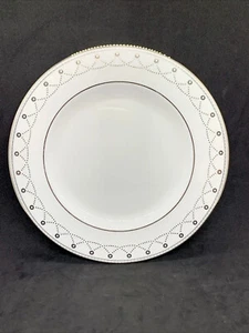 LENOX Iced Pirouette Bone China Salad Plate 8" White with Platinum Trim - Picture 1 of 7