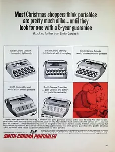 Stampa annuncio VINTAGE ANNI '60 ~ Macchine da scrivere Smith-Corona ~ Solida garanzia di cinque anni - Foto 1 di 1