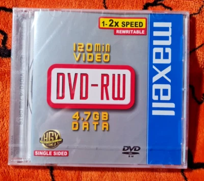 Maxell DVD-RW 4.7GB 2x Speed Rewritable DVD RW Blank Media New & Sealed Disc - Image 1 of 2