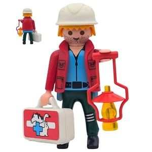 Playmobil Arzt Figur rot/blau Koffer Lampe Helm Stadt lose - Bild 1 von 1