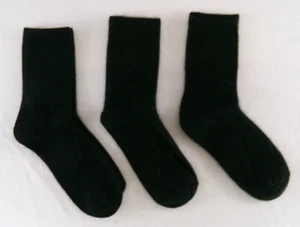 3 Pairs Of Women's Black Wool Crew Socks Size 6-9 Brand New - Picture 1 of 11