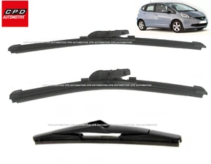Honda Jazz MK2 2009-2015 Front & Rear Aero Wiper Blades 26"+14"+14" Flat Wipers - Picture 1 of 1